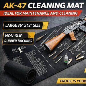 AK-47 Gun Cleaning Mat – Non-Slip Rifle Maintenance Mat with Parts Diagram –